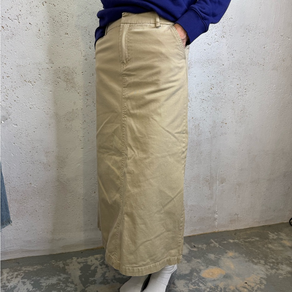 Vintage 2000s Denim Tan Beige Women's Long Maxi/Midi Skirt Size XS Old Navy - Picture 4 of 15
